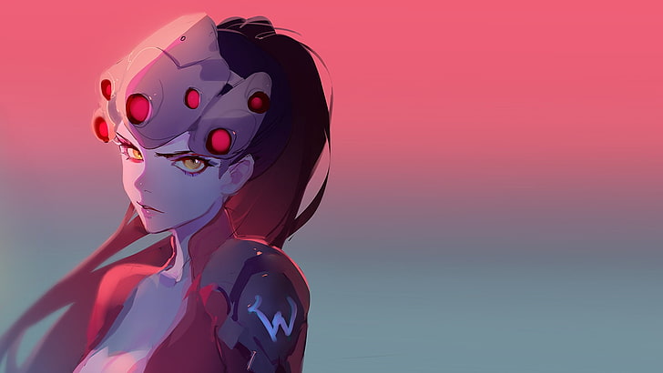 Anime-Charakter mit rosa Haaren, Overwatch, Videospielcharaktere, Widowmaker (Overwatch), HD-Hintergrundbild
