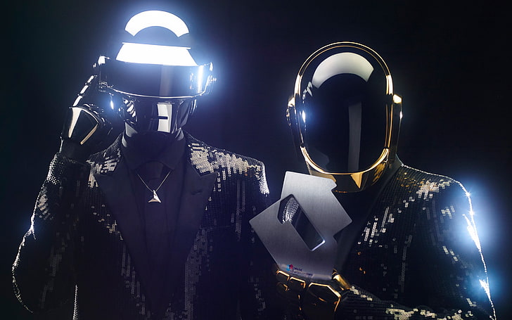 two person illustration, Daft Punk, EDM, music, HD wallpaper