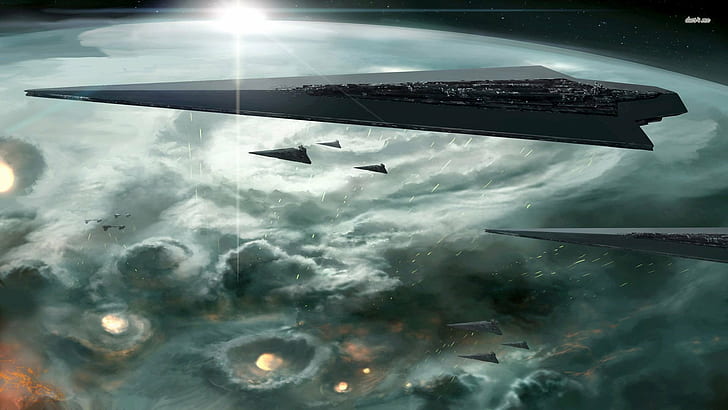 Guerra nas Estrelas, Super Star Destroyer, nave espacial, espaço, ficção científica, HD papel de parede