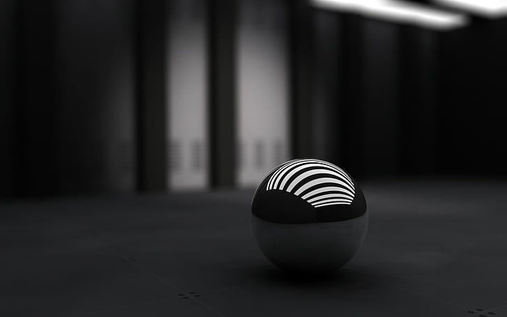 abstracto, monocromo, esfera, bola, Fondo de pantalla HD