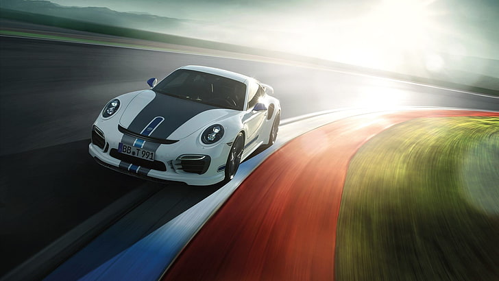 weißes und schwarzes Coupé, Auto, Fahrzeug, Porsche 911 Turbo, Porsche, HD-Hintergrundbild