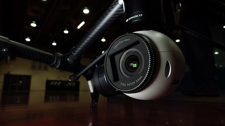 foto closeup kamera quadcopter putih dan hitam, DJI Inspire One, drone, quadcopter, kamera, Hi-Tech News-2015, Drone Terbaik 2015, review, unboxing, test, Wallpaper HD
