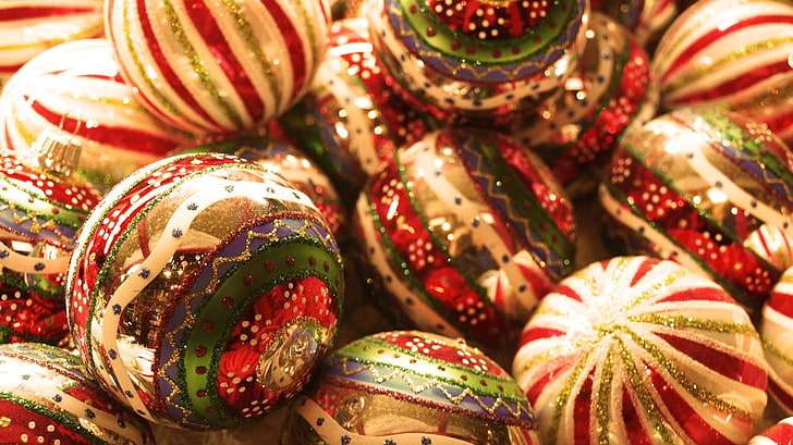 Ornamenti natalizi, decorazioni, Sfondo HD