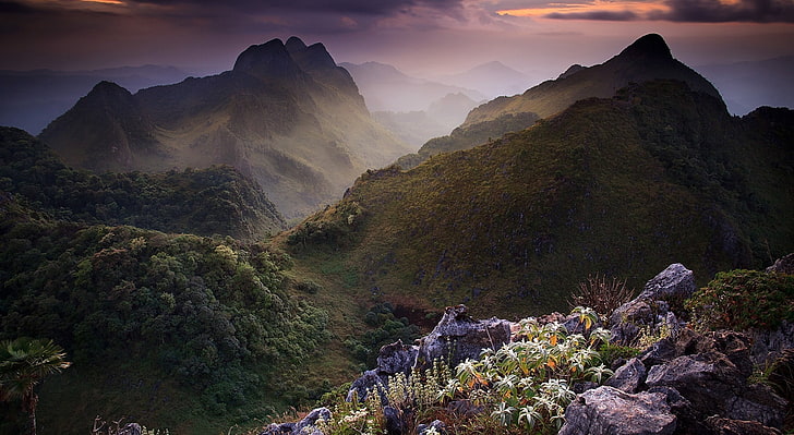Limestone Mountains, Thailand, green mountain, Nature, Mountains, HD wallpaper