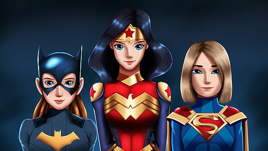 Комикси, DC Comics, Batgirl, Supergirl, Wonder Woman, HD тапет HD wallpaper