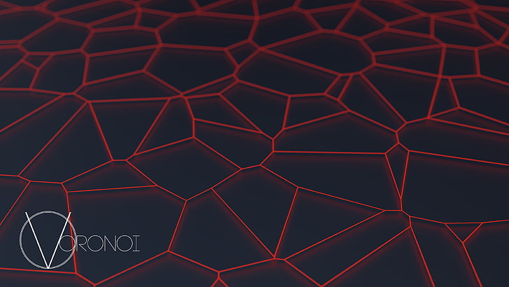 Wallpaper Voronoi, diagram Voronoi, abstrak, minimalis, Blender, jaringan, Wallpaper HD