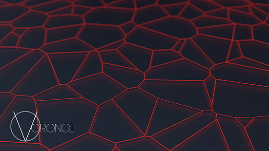 Voronoi wallpaper, diagrama de Voronoi, resumo, minimalismo, Blender, rede, HD papel de parede HD wallpaper
