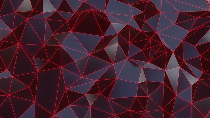 low poly, polygon art, abstract, 3D Abstract, HD wallpaper