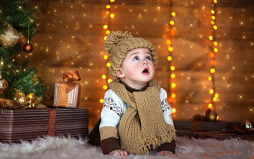 선물 모자 어린이 새해 아기 어린이 전화, 아기, 어린이, 선물, 어린이, 전화, 년, HD 배경 화면 HD wallpaper