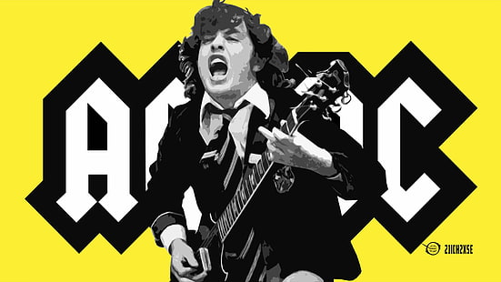 Band (Music), AC/DC, Angus Young, Australian, Guitarist, Heavy Metal, Music, HD wallpaper HD wallpaper