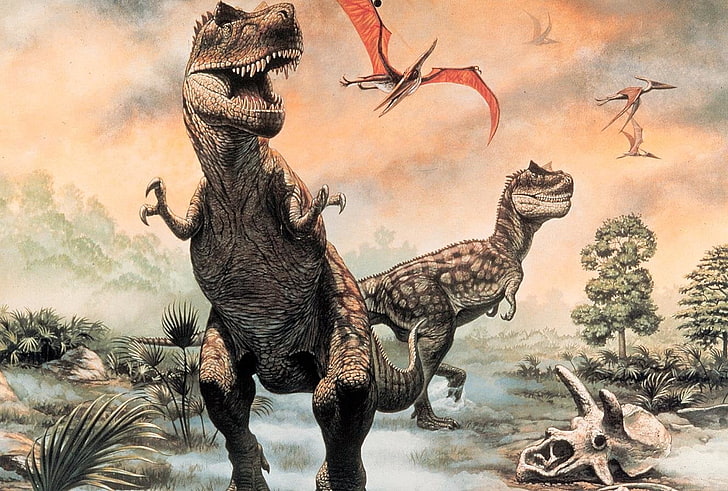 T-rex التوضيح ، حيوان ، ديناصور، خلفية HD
