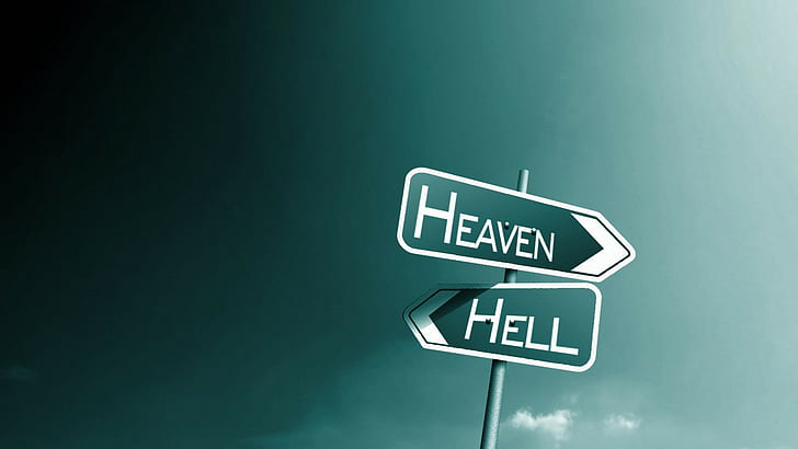 Religious, Christian, Heaven, Hell, Religion, Sign, HD wallpaper