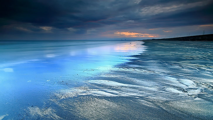 body of water, sea, sky, blue, water, nature, cyan, coast, horizon, HD wallpaper