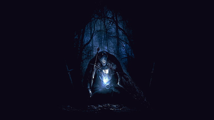 foto del personaggio del gioco online, grafica, videogiochi, cavaliere, morte, foresta, oscurità, Dark Souls, Dark Souls II, Sfondo HD