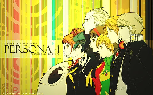Persona 4, Hanamura Yosuke, Narukami Yu, Satonaka Chie, Amagi Yukiko, Tatsumi Kanji, Shirogane Naoto und Kujikawa Rise, HD-Hintergrundbild HD wallpaper