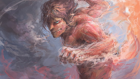 Attack on Titan Eren titán forma de papel tapiz, Shingeki no Kyojin, anime, Rogue Titan, Fondo de pantalla HD HD wallpaper