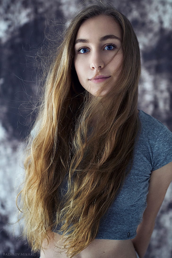 ミハイル・バザロフ、長い髪、女性、モデル、 HDデスクトップの壁紙、 スマホの壁紙