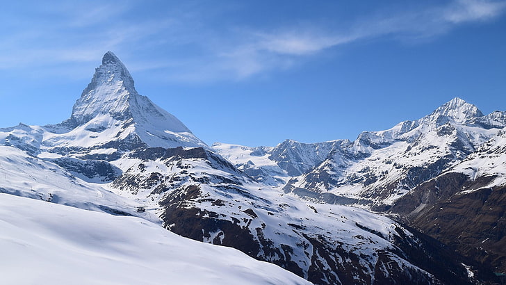 nieve, montañas, Matterhorn, Fondo de pantalla HD