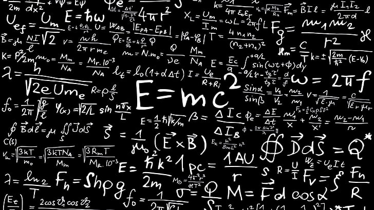 Альберт Эйнштейн, математика, специальная теория относительности, формула, наука, физика, HD обои