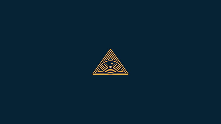 Auge der Vorsehung Tapete, Grafikdesign, blauer Hintergrund, Illuminati, Pyramide, das alles sehende Auge, HD-Hintergrundbild