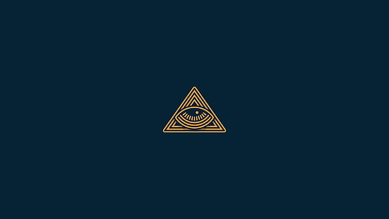 papel de pared del ojo de la providencia, diseño gráfico, fondo azul, Illuminati, pirámide, el ojo que todo lo ve, Fondo de pantalla HD HD wallpaper