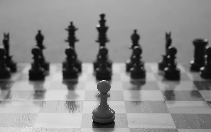 biały pionek szachowy, gra, szachy, czarny, pionek, biały, Tapety HD
