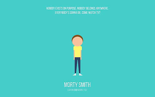 Morty Smith duvar kağıdı, Rick ve Morty, minimalizm, çizgi film, Morty Smith, HD masaüstü duvar kağıdı HD wallpaper