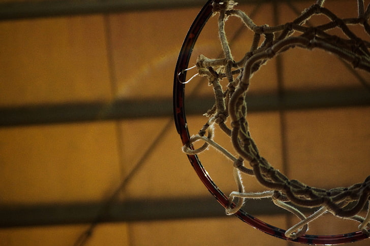 anello da basket nero, anello da basket, rete, cerchio, Sfondo HD