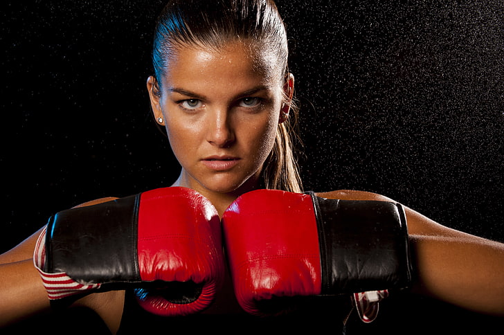 look, pose, Boxing, gloves, workout, HD wallpaper
