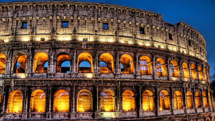 arkitektur, byggnad, forntida, Rom, Colosseum, HDR, HD tapet