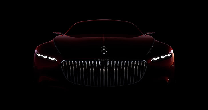 red Mercedes-Benz vehicle, car, wallpaper, Mercedes, red, black, Maybach, beauty, comfort, luxury, automobiles, vehicle, official wallpaper, desing, bold lines, high technology, beauty on wheels, motor vehicle, dream consumption, ostentation, hd, Mercedes Maybach Vision, Mercedes Maybach, Mercedes Maybach Vision 6, automobilistica technology, high standard, futuristic look, visual, HD wallpaper