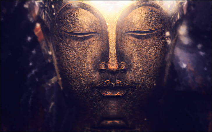 zen, ungu, Buddha, makro, bokeh, Budha, meditasi, fotografi, lampu, spiritual, emas, kedalaman bidang, Wallpaper HD