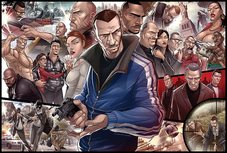 Grand Theft Auto, Niko Bellic, artwork, video games, HD wallpaper