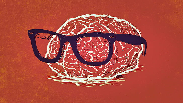 nerds, brain, glasses, HD wallpaper
