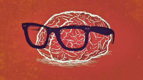 nerds, cérebro, óculos, HD papel de parede HD wallpaper