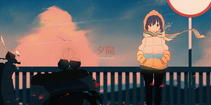 Yuru Camp, chicas anime, Rin Shima, Fondo de pantalla HD
