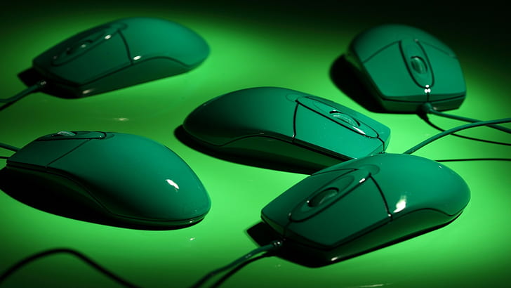 Mouse del computer, verde, filo, ombra, cavo, USB, Sfondo HD