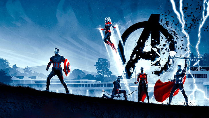 Мстители, Муравей, Мстители, Мстители EndGame, Капитан Америка, Капитан Марвел, Соколиный Глаз, Окой (комиксы Marvel), Тор, HD обои
