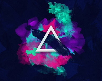 mehrfarbige abstrakte Kunst des Dreiecks, Zusammenfassung, Grafikdesign, Vektor, Dreieck, digitale Kunst, HD-Hintergrundbild HD wallpaper