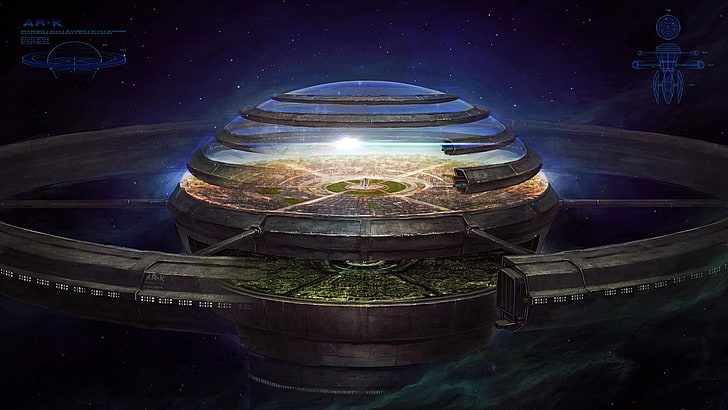 Kuppel Gebäude digitale Tapete, Fantasy-Kunst, Raum, Science-Fiction, futuristisch, HD-Hintergrundbild