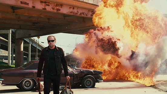 Movie, Drive Angry, Explosion, Fire, Nicolas Cage, HD wallpaper HD wallpaper