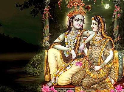 Lord Krishna e Radha, Krishna e Radha clip art, Dio, Lord Krishna, radha, signore, Sfondo HD HD wallpaper