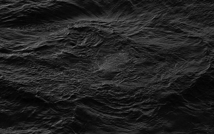 waves, water, sea, nature, monochrome, black, dark, HD wallpaper