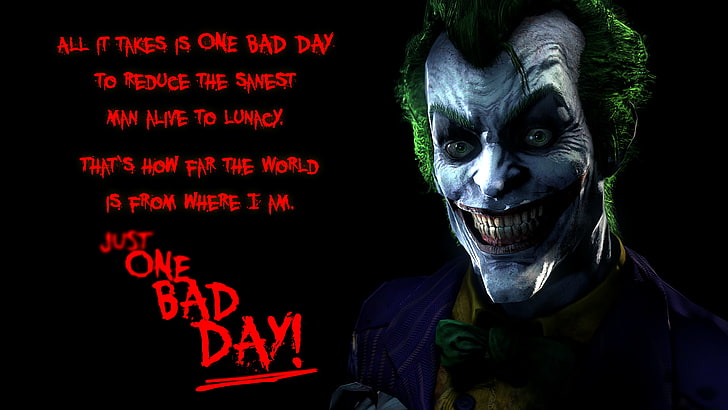 Le Joker avec le papier peint superposé au texte, Joker, Fond d'écran HD