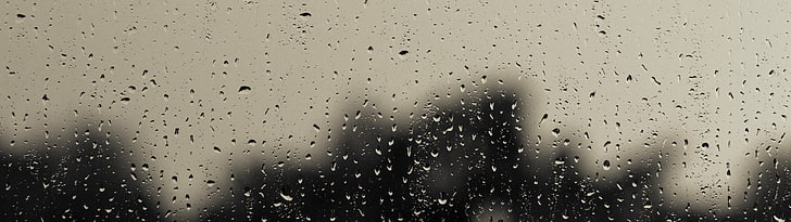 المطر ، العرض المتعدد ، الشاشات المزدوجة ، قطرات الماء، خلفية HD