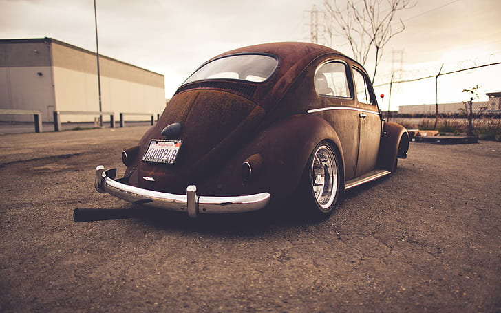 Rusty Volkswagen Beetle, black volkswagen beetle, cars, 2560x1600, volkswagen, volkswagen beetle, HD wallpaper