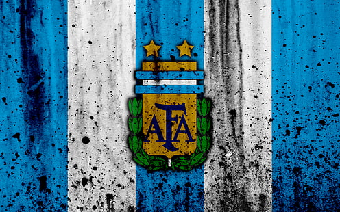 サッカー、アルゼンチン代表サッカーチーム、アルゼンチン、エンブレム、ロゴ、 HDデスクトップの壁紙 HD wallpaper