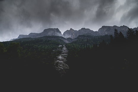 awan gelap, pemandangan, alam, hutan, pohon, langit, Jerman, gelap, Wallpaper HD HD wallpaper