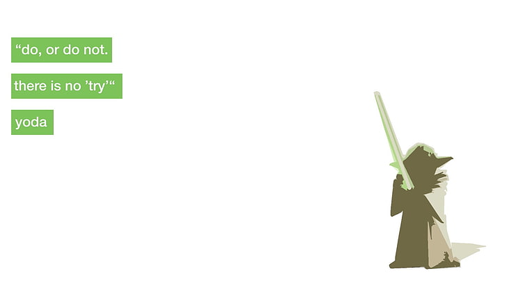 Ilustracja Master Yoda, Star Wars, Yoda, minimalizm, typografia, proste tło, Tapety HD