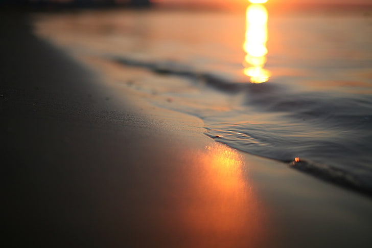 foto closeup de água do mar na costa, natureza, mar, mar Adriático, praia, costa, pôr do sol, HD papel de parede
